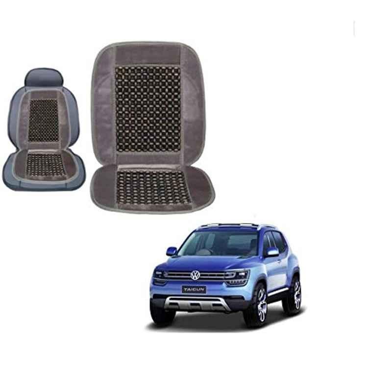Kozdiko Wooden Bead Seat with Grey Velvet Border for Volkswagen Tiguan