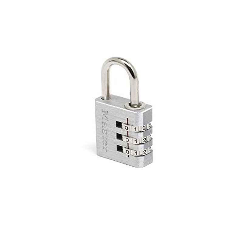 Master Lock 20mm Reset Aluminum 3 Digit Combination Lock, 105555