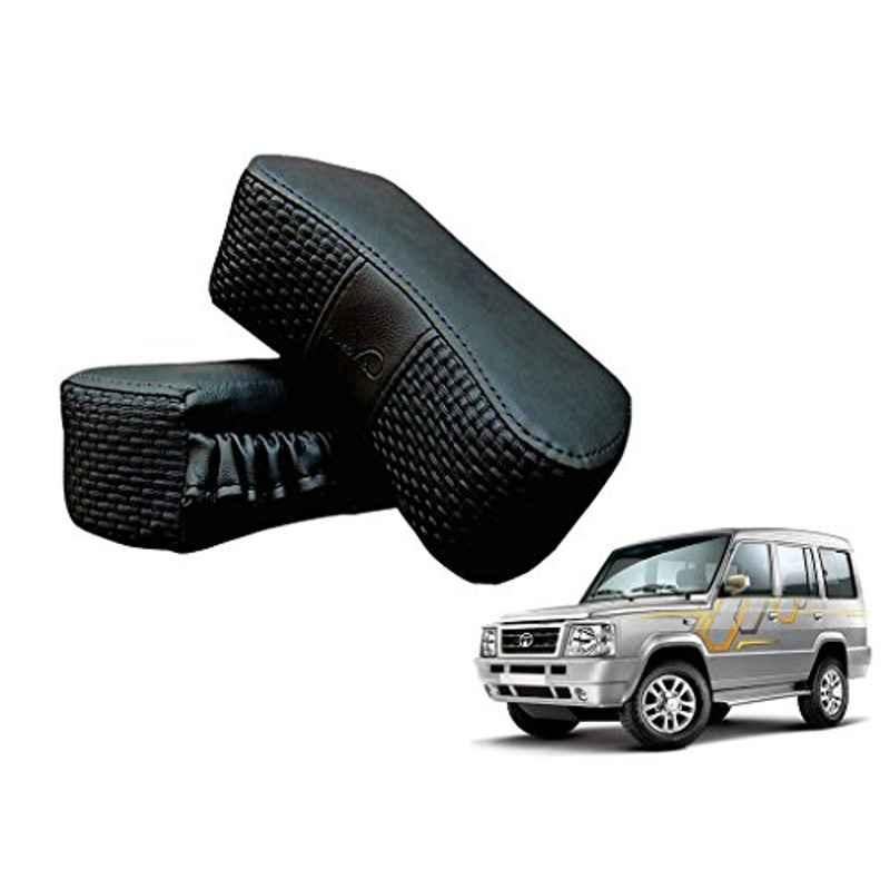 Kozdiko 2 Pcs Memory Foam Black Luxurious Neck Rest Set for Tata Sumo, koz_34878