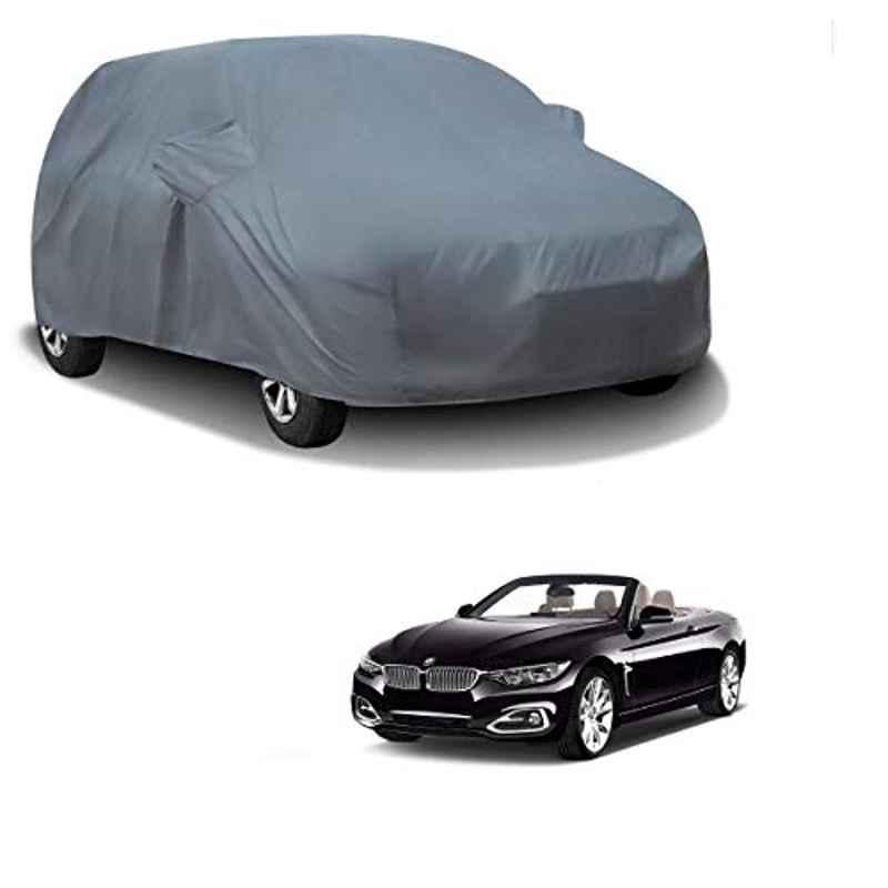Kozdiko Polyester Matty Grey Car Body Cover with Mirror Pockets & Buckle Belt for BMW 4 Series