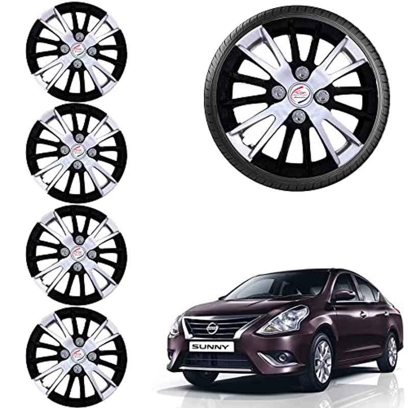 thumbnail interactive-video image 1 of OMAC 15 Inch Wheel Rim Hub Caps For Nissan Versa – Glossy Black ABS Plastic – Set Of 4 1 of 4