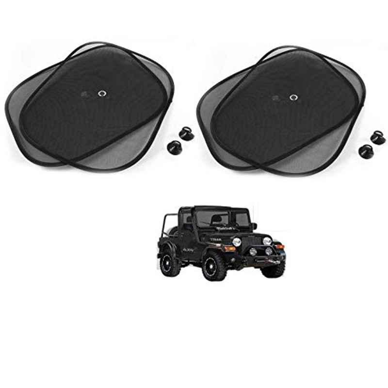 Kozdiko 4 Pcs Black Chipokoo Car Window Sunshade Curtain Set for Mahindra Thar, koz_78818