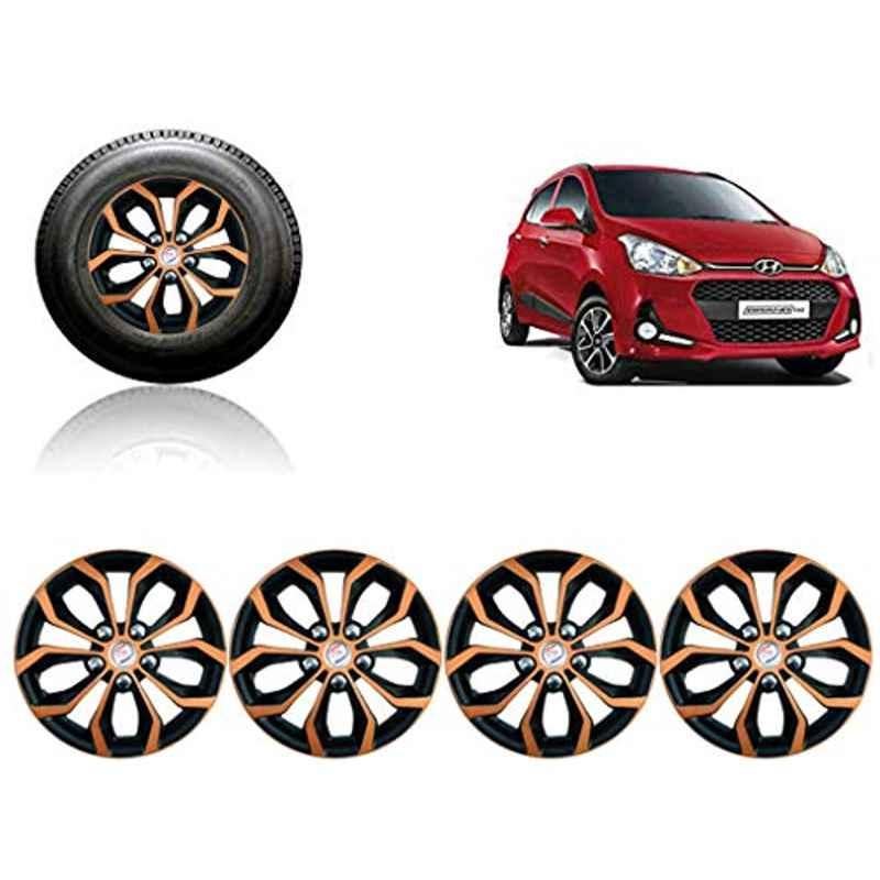 Auto Pearl 4 Pcs 14 inch ABS Black & Copper Car Wheel Cover Set for Hyundai Grand i10 2017