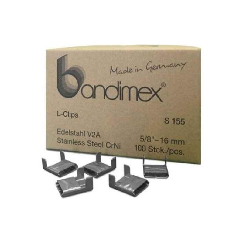 Bandimex S 155 100Pcs 5/8 inch Silver L-Clips Set