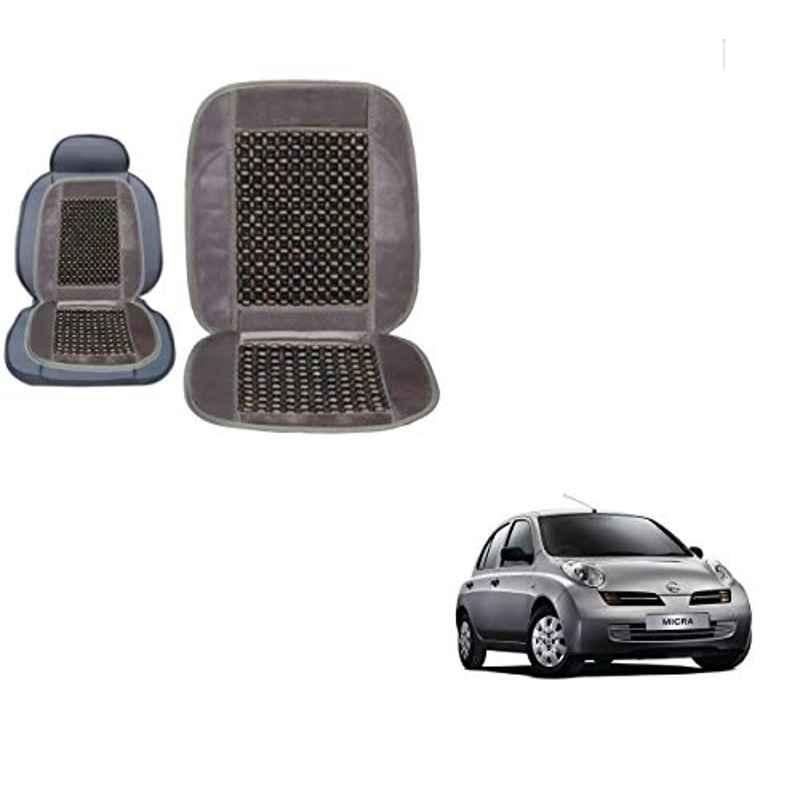 Kozdiko Wooden Bead Seat with Grey Velvet Border for Nissan Micra, KOZ-86856