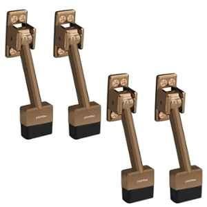 Plantex 5 inch Zinc Alloy Rose Gold Door Stopper with Rubber Grip, SH-34 (Pack of 4)