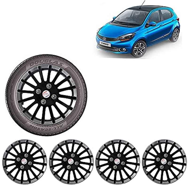 Auto Pearl 4 Pcs 14 inch ABS Black Car Wheel Cover Set for TATA Tiago2 019 XT & XZ