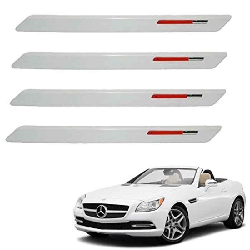 Kozdiko 4 Pcs White & Red Designer Car Bumper Protector Set for Mercedes Benz SLK