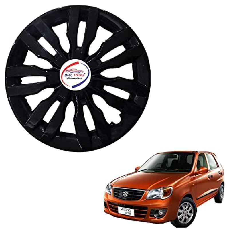 Auto Pearl 4 Pcs 13 inch ABS Black DZRBL16 Hubcap Wheel Cover Set with Retention Ring for Maruti Suzuki Alto K10 Old