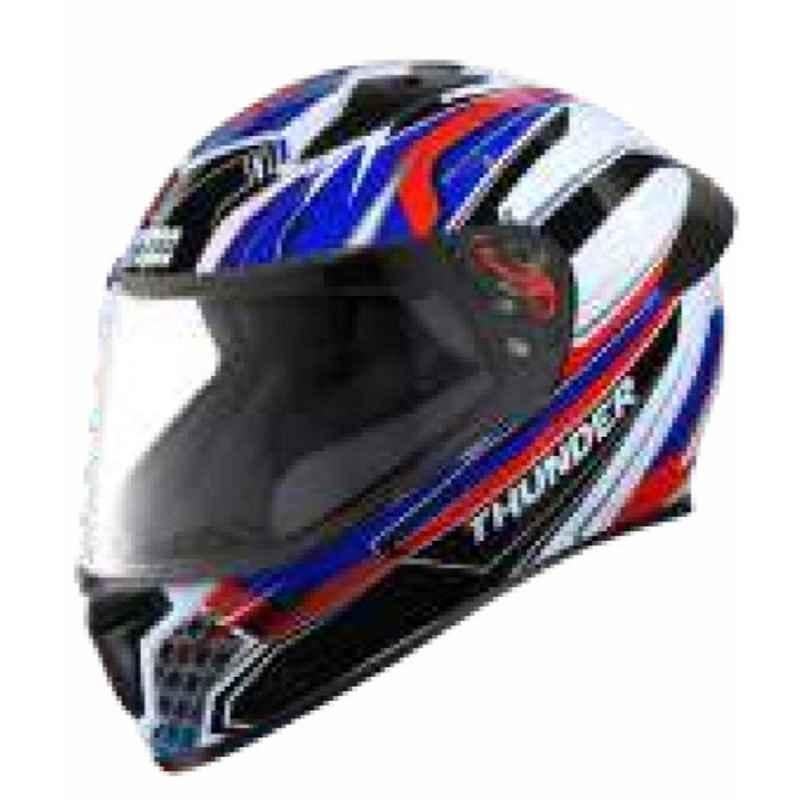 Studds Thunder D8 White N1 Full Face Motorcycle Helmet, Size: L