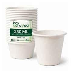 Eco Aaroyaa 250ml Bagasse Disposable Glass, Size: Standard (Pack of 25)