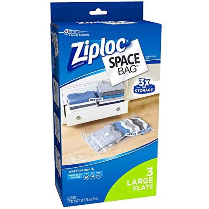 Ziploc 3Pcs 54x85cm Plastic Clear Space Bag, 70422