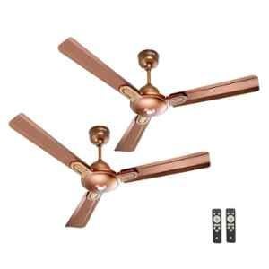 Activa Energia 28W 380rpm 3 Blade Rose Wood BLDC Ceiling Fan with Remote & 5 Years Warranty, Sweep: 1200 mm (Pack of 2)