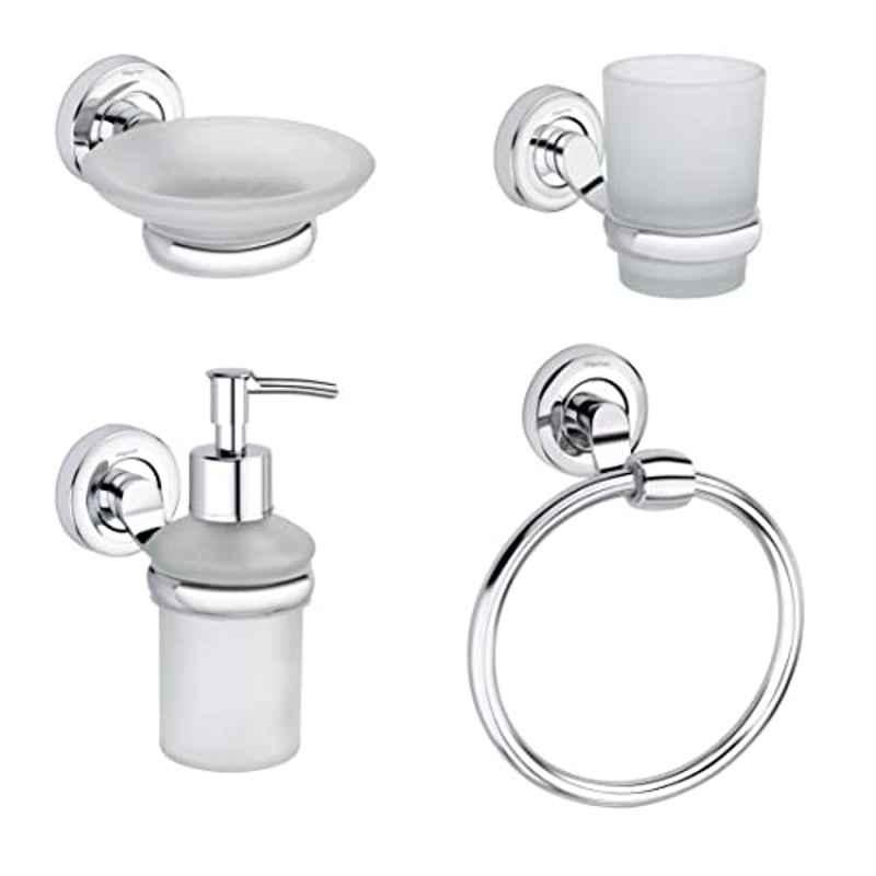 Aligarian 4 Pcs Stainless Steel Chrome Finish Bathroom Accessories Combo