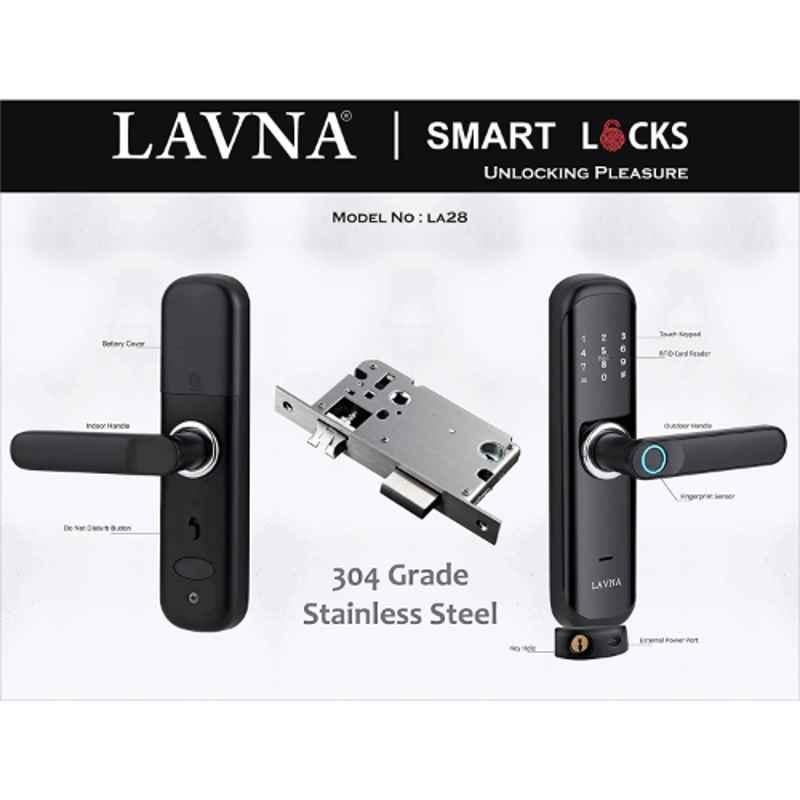 Lavna L-A28 Black Smart Digital Door Lock for Wooden Doors