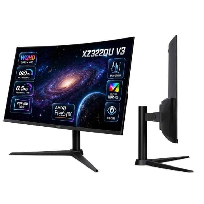 Acer Nitro XZ322QU V3 31.5 inch 2560x1440p WQHD Curved Gaming Monitor with AMD FreeSync, 1500R VisionCare & HDR 400, UM.JX0SI.301
