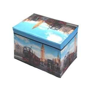 GTC 49x31x31cm London Clock Tower Portable & Foldable Laundry Box Cum Sitting Stool