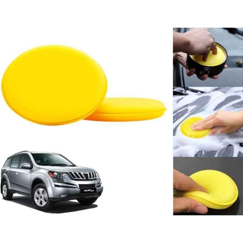 Auto Pearl Polyurethane Beige Washing & Waxing Polish Foam Sponge for XUV 500 2015 (Pack of 2)