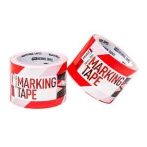 Beorol 100mx50mm Red & White Warning Tape, TZOCB