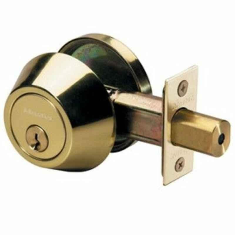 Master Lock 60-70mm Brass Polished Single Cylinder Deadbolt Adjustable Door Lock, MLDSO0603
