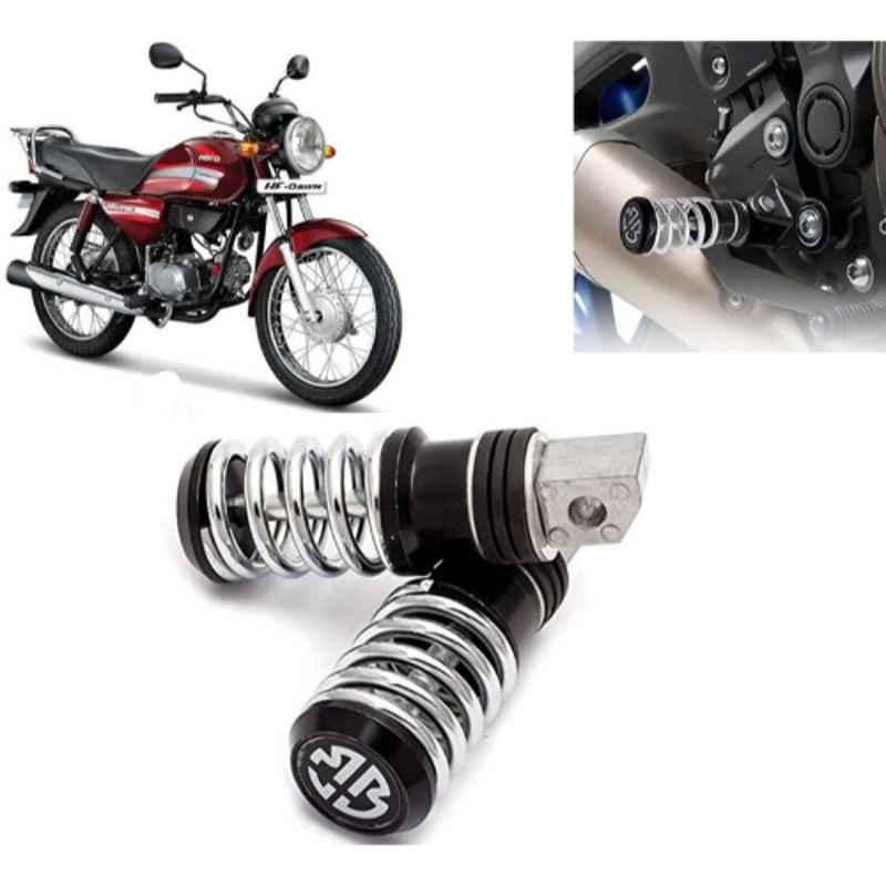 Auto Pearl 2 Pcs Steel Black Foot Rest Spring Coiled Set for HF Dawn