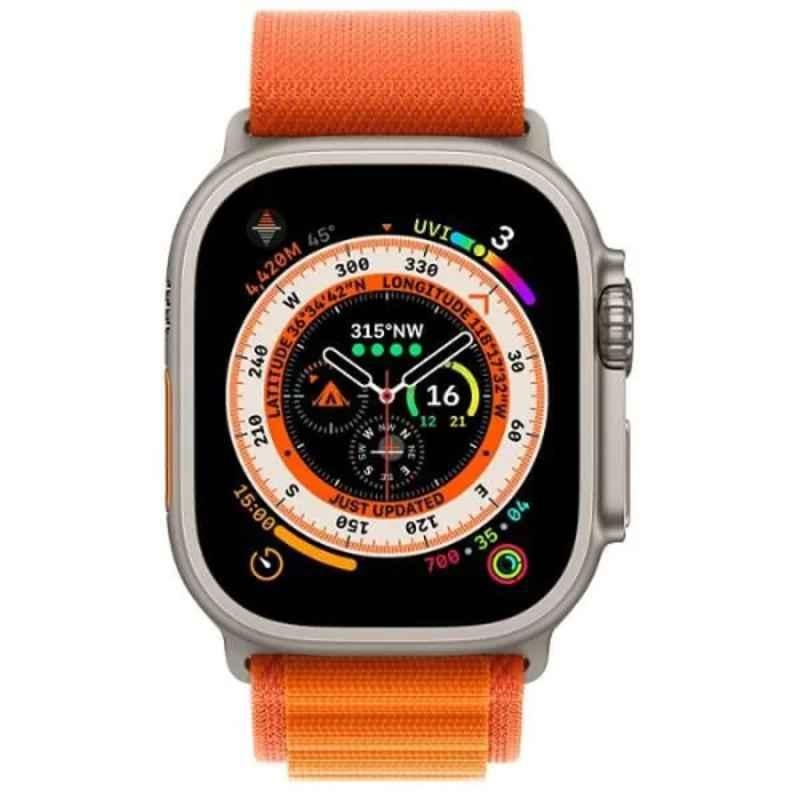 Apple iWatch Ultra 49mm Orange Titanium Case GPS & Cellular Smart Watch, MQFM3AE-UL-CE