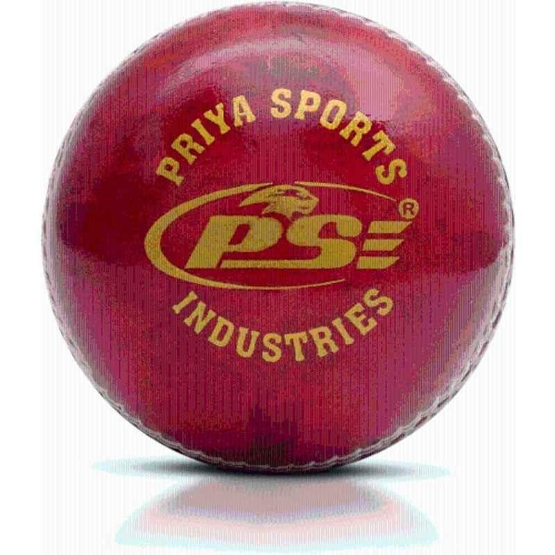 Priya Sports Red Leather Cricket Ball