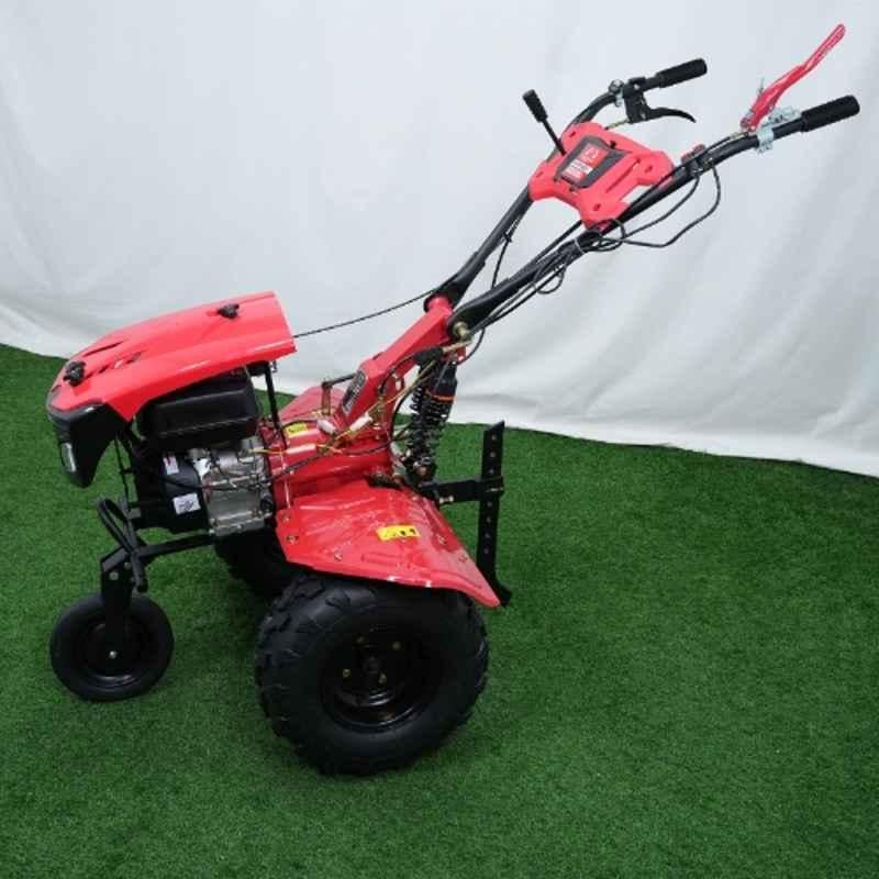 Mitsuyama 212cc 5.36HP 4 Stroke 40 inch Electric Start Petrol Heavy-Duty Power Tiller/Weeder with Shock Absorber, Headlight, 32 Blades & Side Discs
