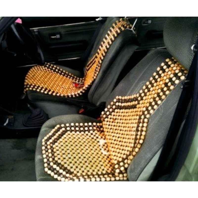 Kozdiko 2 Pcs Car Wooden Bead Seat Cover Set for Hyundai Verna Fluidic 4S