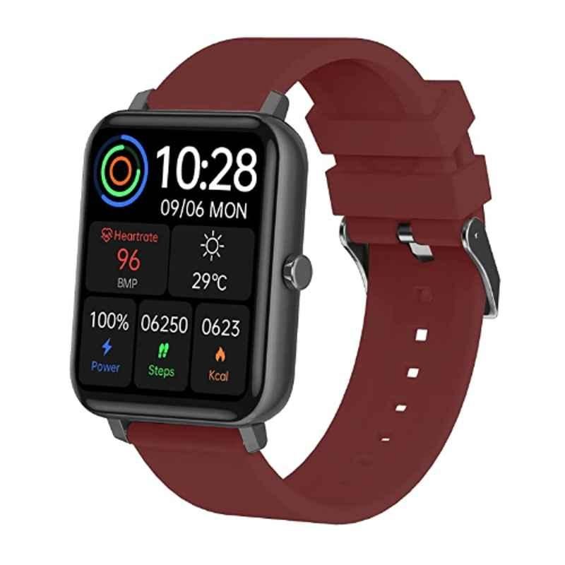 Swott Armor 007 1.69 inch Black & Wine Red Touchscreen Bluetooth Calling Smartwatch with 24 Sports Mode, SpO2 & Heart Rate Monitoring