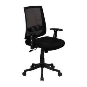 Evok Arlo Nylon Black Mid Back Office Chair with Arm, FFOFOCMNMTBL69432D