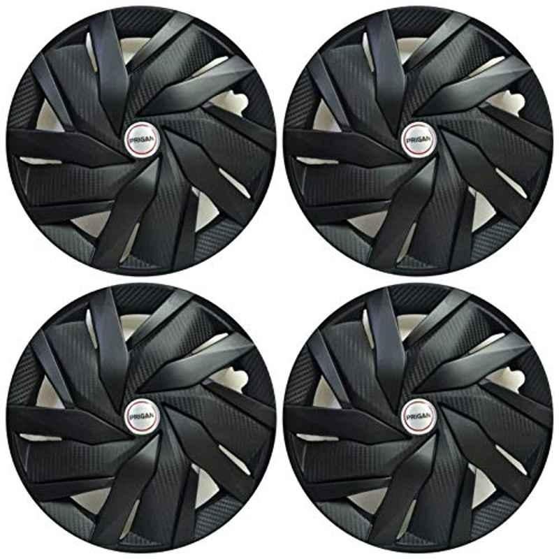 Prigan 4 Pcs 13 inch Polypropylene Matte Black Wheel Cover Set for Maruti Eeco, Eagle-Black-13-Eeco