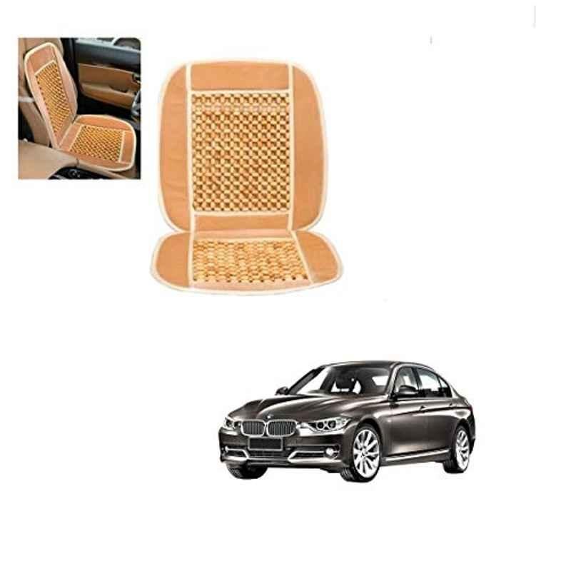 Kozdiko Wooden Bead Seat with Beige Velvet Border for BMW 3 Series