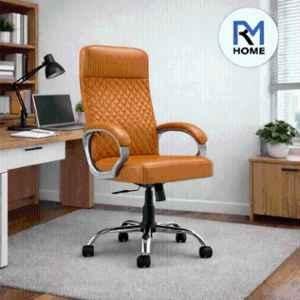 RM HOME Elvon Luxe Leather High Back Tan Executive Chair