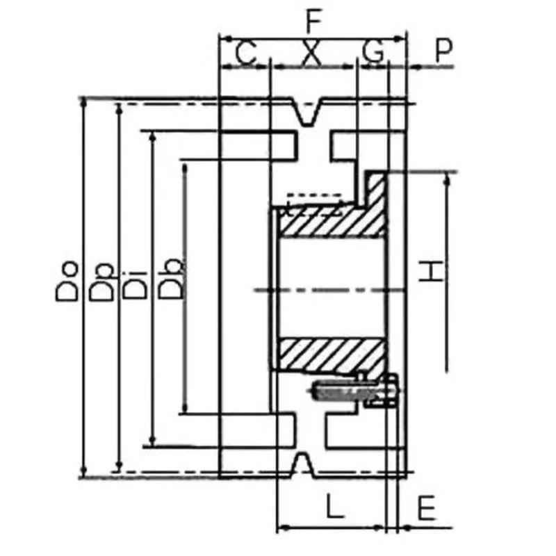 Mitsuboshi Maxstar 425mm 8V Belt 8 Groove Wedge Pulley, 425-8V-8-U1-picture-37