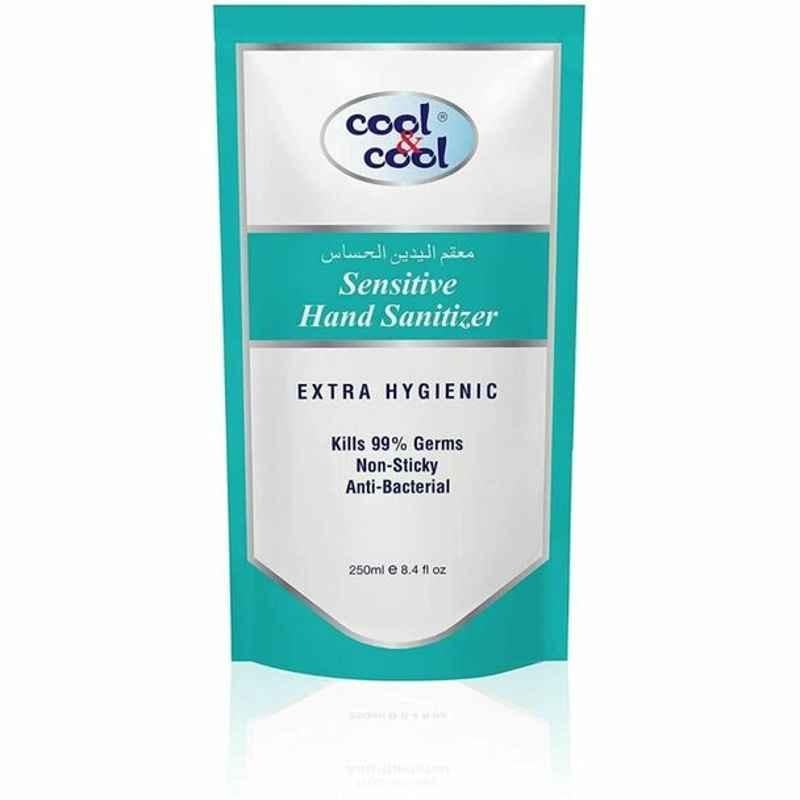 Cool and Cool Sensitive Hand Sanitizer Refill Pack, Gel, 250ml