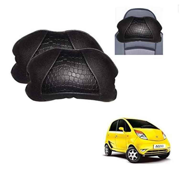 Kozdiko 2 Pcs Black Neck Rest Cushion Pillow Set for Tata Nano