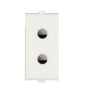 Anchor Penta 6A 2 Pin 1 Module White Round Socket with Shutter, 65207 (Pack of 10)