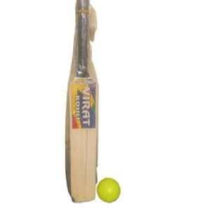 Khelo Meerut 250g Small Wooden Cricket Bat with Softball