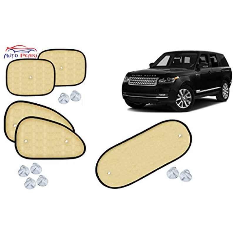 Auto Pearl 5 Pcs PVC & Mesh Beige Window & Rear Sun Shade Set for Land Rover Range Rover