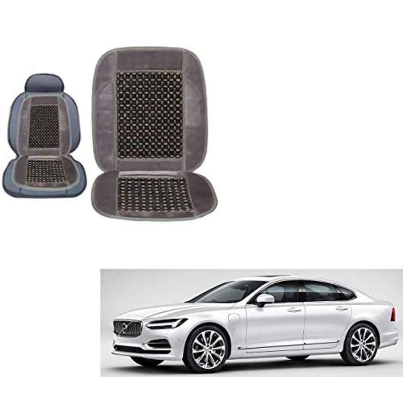 Kozdiko Wooden Bead Seat with Grey Velvet Border for Volvo S90