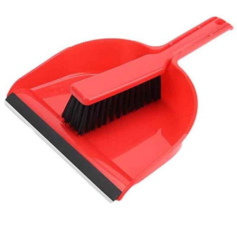 Red Dustpan with Brush