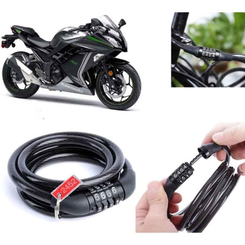 Auto Pearl PVC & Plastic Black Combination Cable Lock for 300 BS6, 813