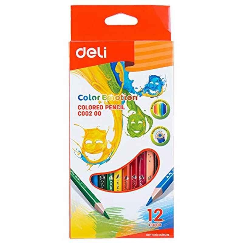 Deli 12 Pcs Brasswood Drawing Graffiti Colored Pencil