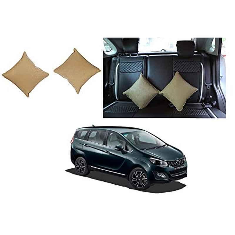 Kozdiko 2 Pcs Beige Car Pillow Cushion Set for Mahindra Marazzo