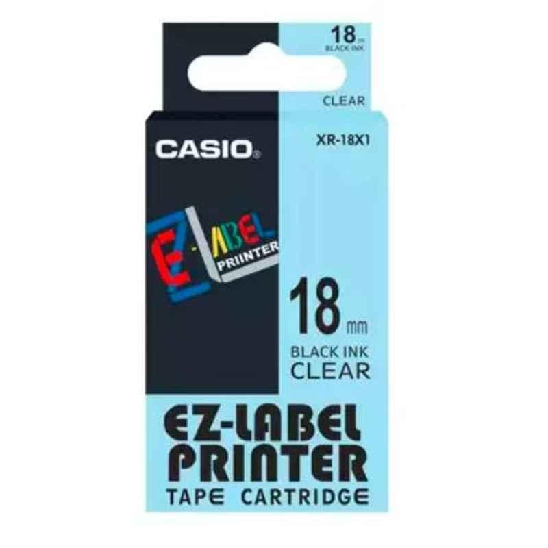 Casio XR-18X1 18mm Label Printer Tape Cartridge, Length: 8 m