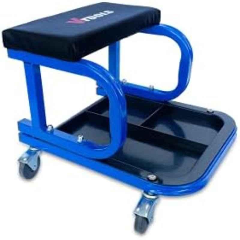 VTOOLS 136kg Steel Blue & Black Rolling Car Creeper with Paded Seat, VT2120