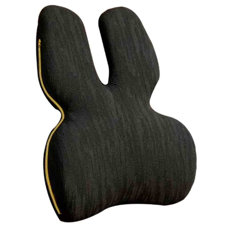 Betterhood PosturePro Plus Memory Foam & Cotton Black Lumbar Backrest Cushion, Size: Universal