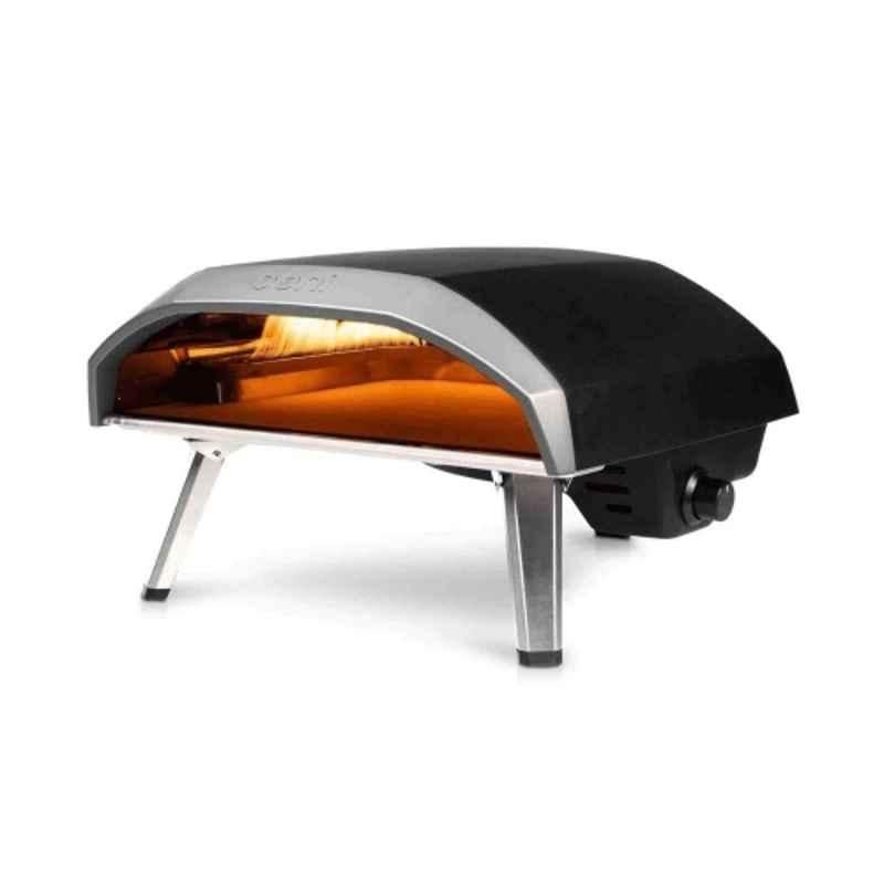 Khushi Udyog 16 inch Stainless Steel Outdoor Stone Bake Gas Pizza Oven with Removable Crumb Tray