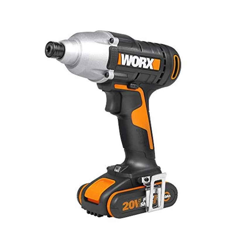 Worx 20V Impact Driver, 140Nm, 1x2.0Ah, 1Hr Charger, Injection Box